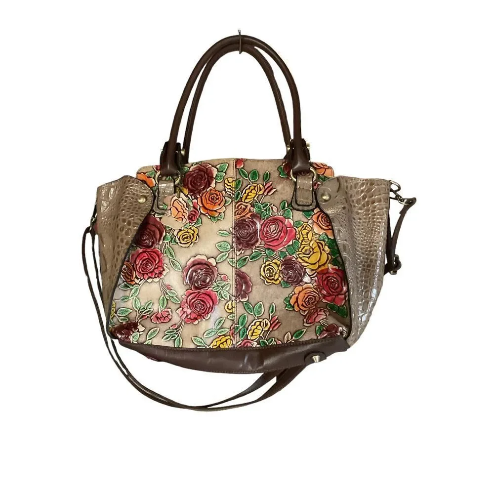 MC Marc Chantal Handpainted Genuine‎ Leather Satchel Croco Embossed Sabrina 2019